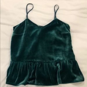 J Crew Velvet peplum tank